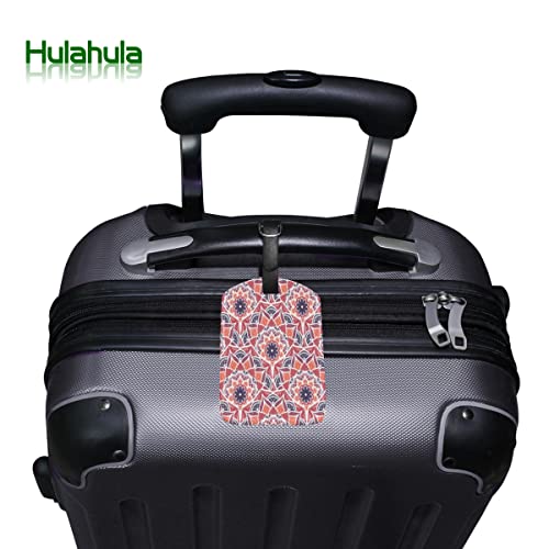 Floral Flor Etnico Oriental Viaje Etiqueta del Equipaje con la Tarjeta de la ID del Nombre Etiquetas de la Maleta para Niños Niñas(3PACK)