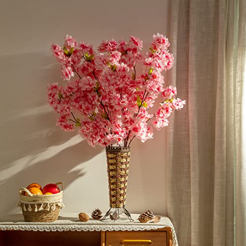 Floralsecret Flores artificiales en flor de cerezo de 42.25 pulgadas en flor de cerezo de seda rosa para el hogar, jardín, boda, mesa, centro de fiesta, evento, decoración de primavera.