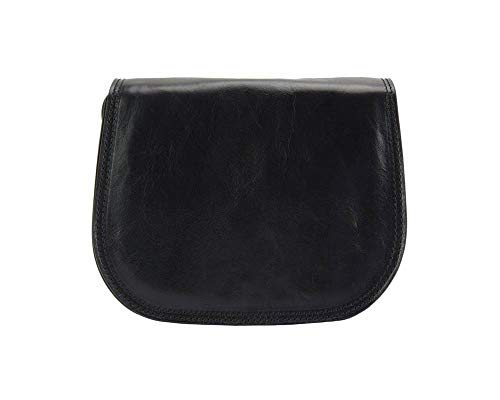 Florence Leather Market Bolso con bandolera Ines en piel de becerro suave - 6568 - Bolsos (Negro)