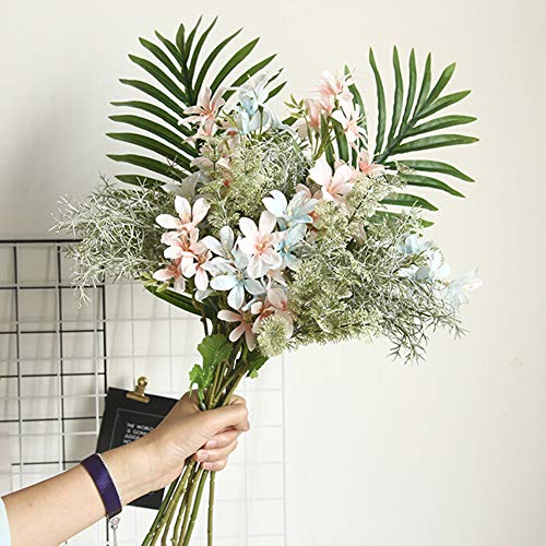 Flores Artificiales Freesia jardín DIY jardín Fiesta decoración hogar Boda artesanía Mesa Ornamento 1pieza- Amarillo