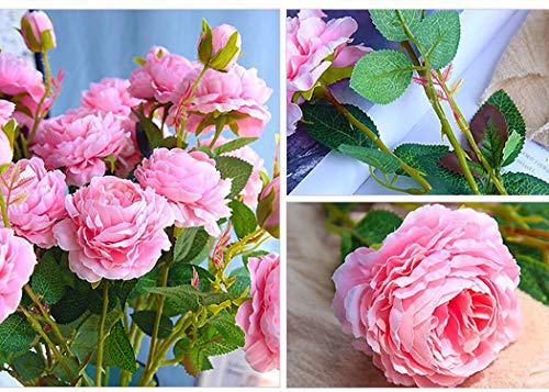 Flores Artificiales, PeoníAs Rosas, 18 Flores, Jardineras De Flores Artificiales, SalóN Y Oficina En Casa