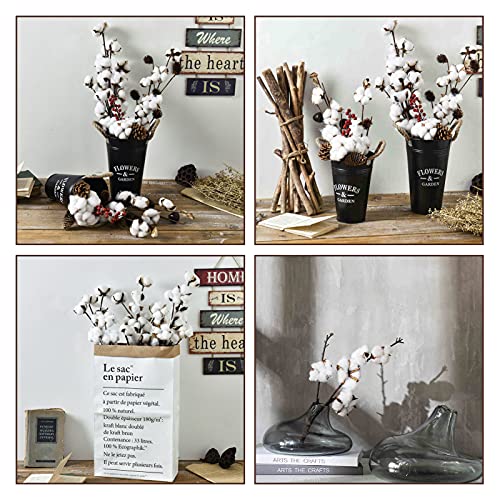 Flores De Algodón Seco Tallos De Flores Secas Decorativas Artificiales Blancas Ramo De Artificial Flores Naturales Sala de Estar Decorativa, Dormitorio Naturales Ramos De Flores, 5 Pack 6 Bolas[30pcs]