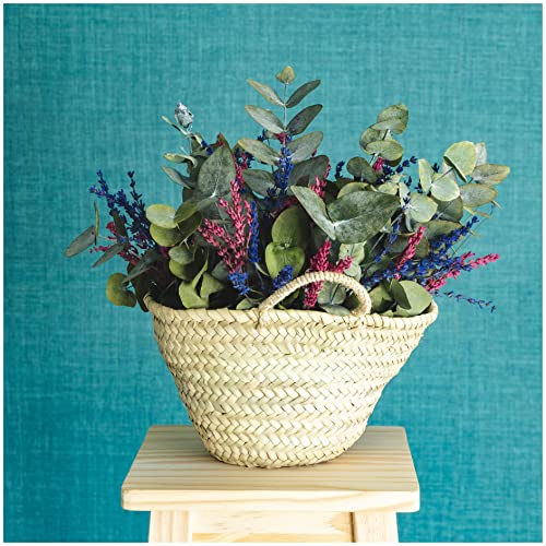 Flores Secas. Flores Preservadas. Cesto de Flores Preservadas Compuesto por Eucalipto Preservado y Lavanda Preservada. Flores secas Decoración hogar.