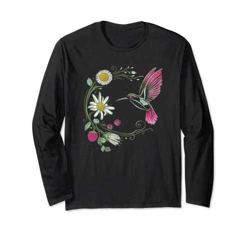 Flores Silvestres con Margarita Colibrí y Frambuesa Manga Larga