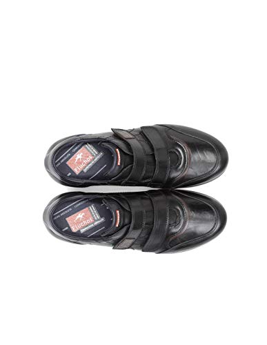 Fluchos | Deportivo de Hombre | Daniel 9262 Habana Negro Com.9 Deportivo | Deportivo de Piel | Cierre con Velcro | Piso de Goma