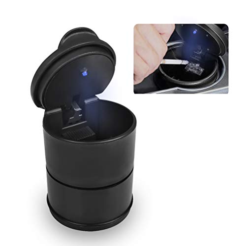 FOCCTS Cenicero Universal para Automóviles con Luz LED Cenicero Resistente al Viento Portátil Ceniceros Plastico Anti-olor