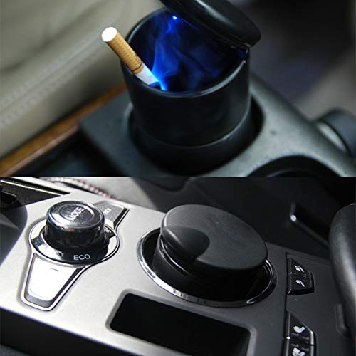 FOCCTS Cenicero Universal para Automóviles con Luz LED Cenicero Resistente al Viento Portátil Ceniceros Plastico Anti-olor