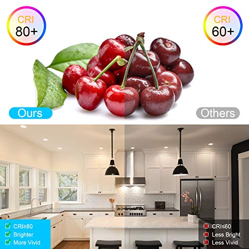 Foco Empotrable led techo,Iluminacion 8W downlight redondo, 2700K Blanco Cálido 720 lumens 6 pack