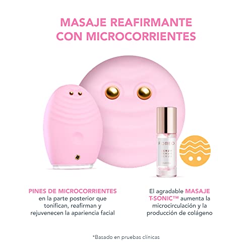 FOREO LUNA 3 plus, dispositivo de limpieza facial térmica con microcorrientes para piel normal, masaje T-Sonic, 16 intensidades, 125 usos por carga USB, conexión por app, 2 años de garantía