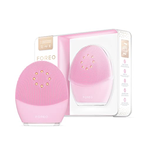 FOREO LUNA 3 plus, dispositivo de limpieza facial térmica con microcorrientes para piel normal, masaje T-Sonic, 16 intensidades, 125 usos por carga USB, conexión por app, 2 años de garantía