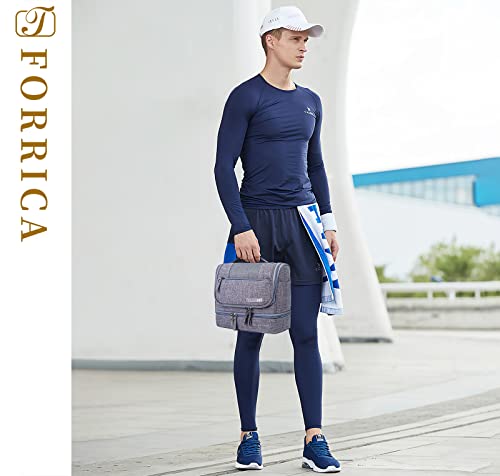 FORRICA Bolsa de Aseo para Hombres Mujeres Organizador Cosmético de Viaje Portátil Bolsa de Maquillaje Grande Bolso de Organizador Impermeable Bolso Cosméticos Gris
