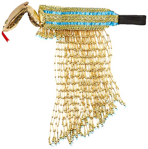 Forum Novelties Women's Egyptian Costume Accessory Asp Snake Beaded Headpiece, Gold, One Size
