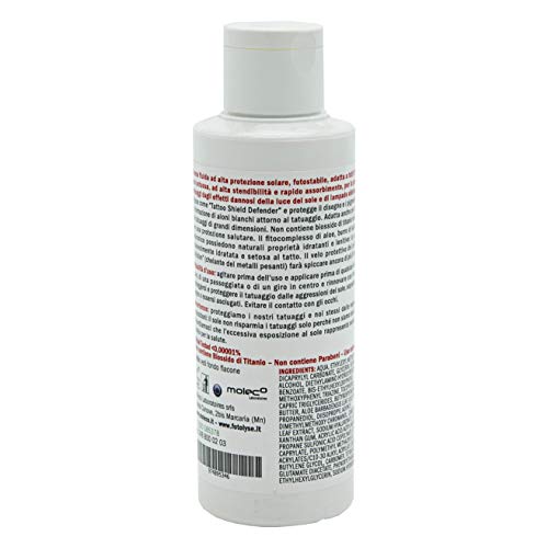 FotoLyse Tattoo de Moleco Farmaceutici, Made in Italy, protección solar para tatuajes, crema solar 125 ml