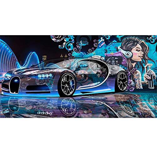 Fotomurales Modern Creative Street Graffiti Sports Car Photo Wallpaper Restaurant Clubs Ktv Bar 3D Wall Mural Papier Peint Enfant Seda 300X210Cm