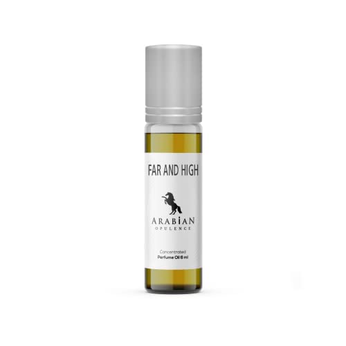 FR111 FAR AND HIGH perfume aceite para hombre. Botella enrollable de 6 ml. Opulencia árabe. Cuero/amaderado/aromático/fresco picante/floral/ozonico