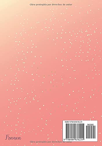 Franca: Cuaderno de notas A5 | Nombre personalizado Franca | Regalo de cumpleaños para la esposa, mamá, hermana, hija .. | Diseño: mariposa | 120 páginas rayadas, formato A5 (14.8 x 21 cm)