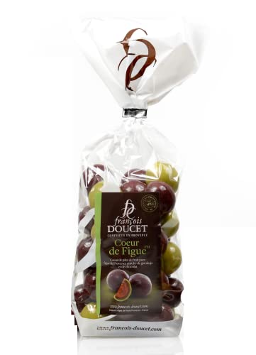 Francois Doucet Bolsa de Pasta de Higo Cubierta de Chocolate y Gianduia | Higo Confitado con Chocolate y Gianduia | Fruta Confitada Cubierta de Chocolate - 200 Gramos.