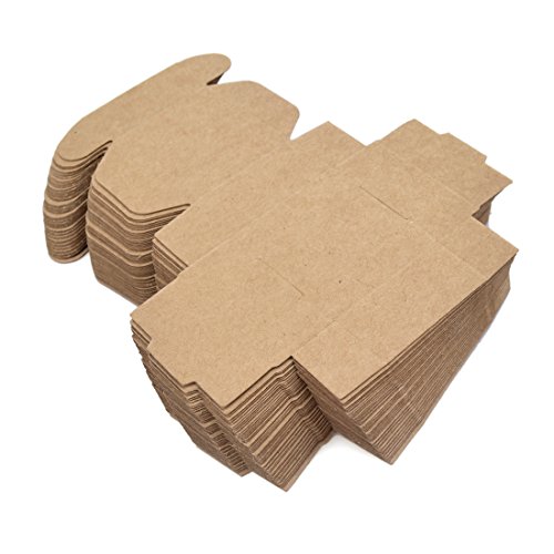 Freahap 50pcs Caja de Regalo Cuatro Tamaños Cajas de Papel Kraft para Jabón Cajas de Pastel Envoltura de Postre XL