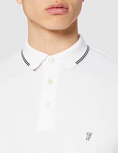 French Connection Summer Black Tipping Polo Camisa, Blanco (White/Marine 10), XXL para Hombre