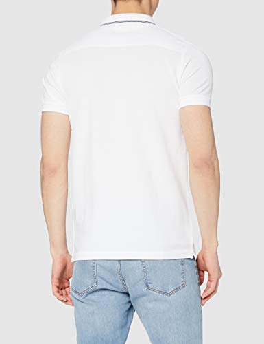 French Connection Summer Black Tipping Polo Camisa, Blanco (White/Marine 10), XXL para Hombre