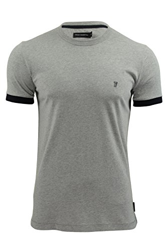 French Connection Summer Contrast Cuff, Camiseta para Hombre, Gris, Medium