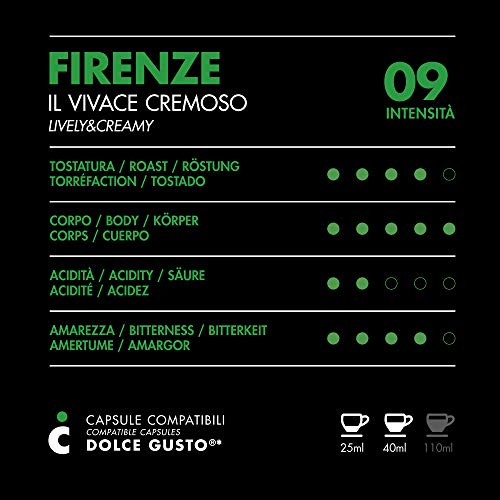FRHOME - Nescafè Dolce Gusto 96 Càpsulas compatibles - Il Caffè Italiano - Mezcla Firenze Intensidad 9