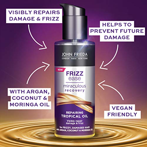 Frizz Ease - Aceite tropical para reparación de recuperación milagrosa, 100 ml
