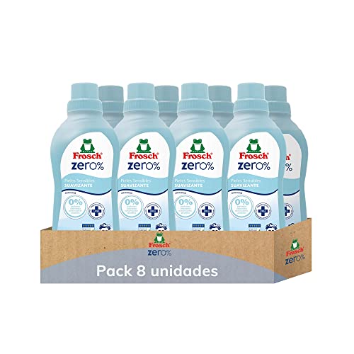 Frosch Suavizante Líquido Ecológico Lavadora, Para Pieles Sensibles o Atópicas, Con Urea, Hipoalergénico, Dermatológicamente testado 6000ml ( Pack de 8 unidades x 750 ml