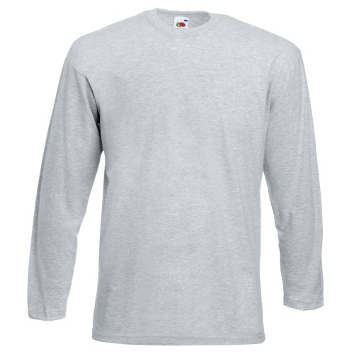 Fruit of the Loom Long Sleeve Valueweight tee Camisa, Negro, Medium para Hombre