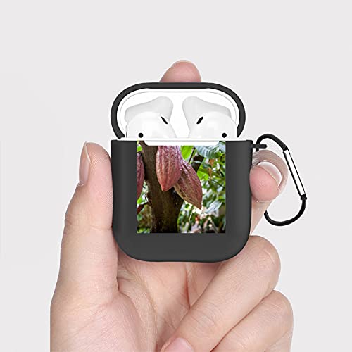 Funda AirPods diseñada para AirPods 2y1,Árbol de Cacao (Theobroma Cacao). Vainas de Cacao orgánico en la Naturaleza,Funda de Silicona Protectora Completa