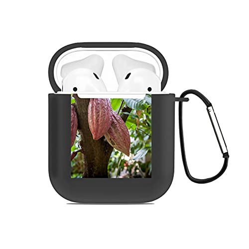 Funda AirPods diseñada para AirPods 2y1,Árbol de Cacao (Theobroma Cacao). Vainas de Cacao orgánico en la Naturaleza,Funda de Silicona Protectora Completa