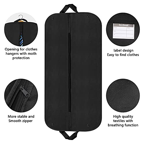 Funda de Ropa Viajar Fundas Ropa,2 Piezas Plegable Transpirable Bolsas de Ropa Funda para Traje Cubre Traje con Asas para Viajar,Cubierta de Ropa con Cremallera Organizador,60*100cm