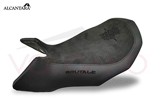 Funda de sillín Seat Cover de alcántara Antideslizante para Brutale 750/910/989/1078 2001-2009 (MV090C) CUCITURE Nere
