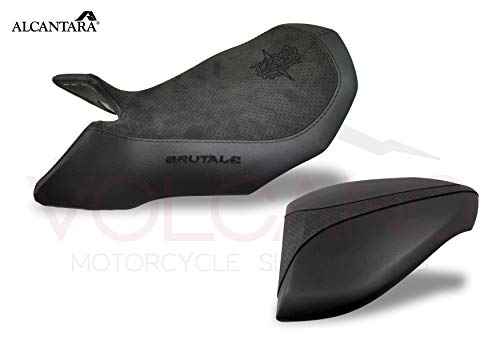 Funda de sillín Seat Cover de alcántara Antideslizante para Brutale 750/910/989/1078 2001-2009 (MV090C) CUCITURE Nere