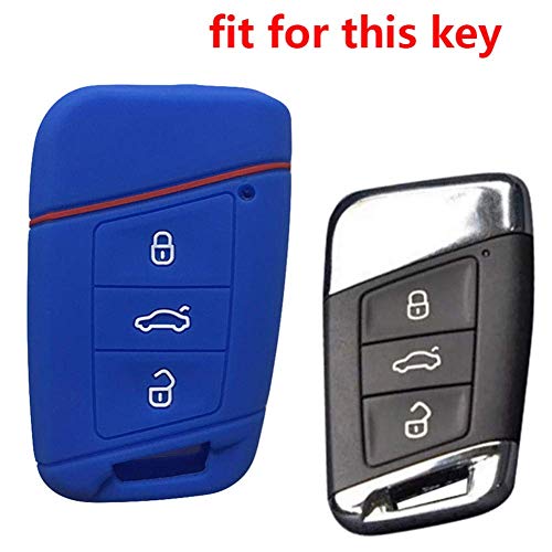Funda para Llave de Coche, Funda ABS para Llave, Apta para Volkswagen Polo Golf 7 Tiguan para Skoda Octavia Kodiaq Karoq para Seat Ateca Leon Ibiza   Red-