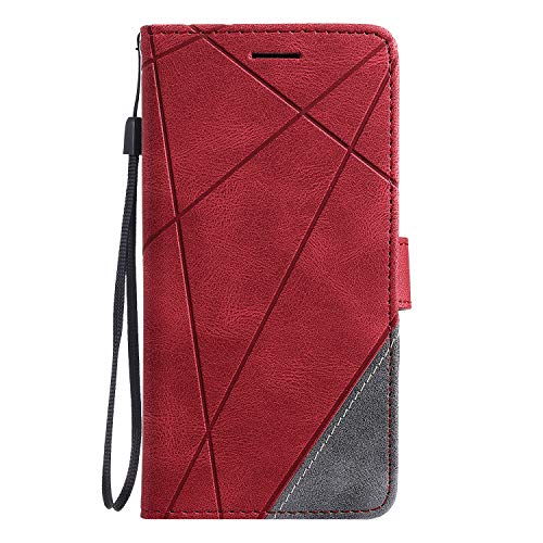 Funda para OnePlus 9 Pro, Billetera Carcasa [Cuero de PU Agradable para la Piel] [Ranuras] [Marco de Fotos] [Soporte] Plegable Fundas para OnePlus 9 Pro-Rojo