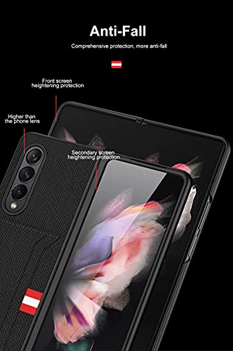 Funda para Samsung Galaxy Z Fold 3 5G, Tarjetero Cartera d Funda de Case, Carcasa con [Anti Choques]+[Anticaída], Pantalla Plegable Carcasa para Samsung Z Fold 3 5G-Negro