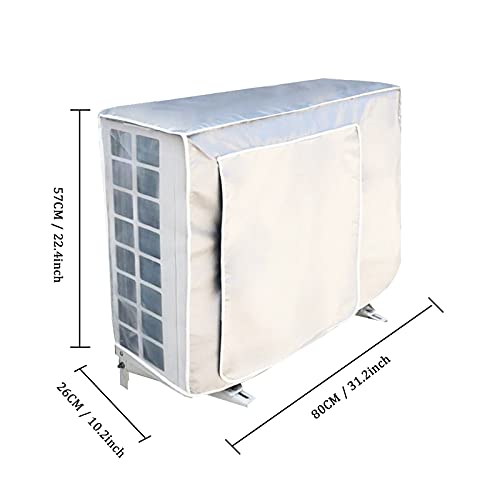Funda Protectora para Aire Acondicionado Exterio Cubre Aire Acondicionado Exterior Antipolvo Antinieve Protegido Sol Tejido Oxford para Unidad Externa de Aire Acondicionado 1.5P (80 * 26 * 57cm)