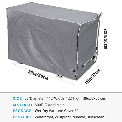Funda protectora para aire acondicionado exterior, impermeable y protector solar, protege el aire acondicionado exterior de los daños de los elementos naturales (86x32x56cm,Gris)