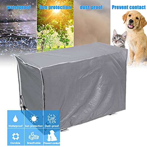 Funda protectora para aire acondicionado exterior, impermeable y protector solar, protege el aire acondicionado exterior de los daños de los elementos naturales (86x32x56cm,Gris)