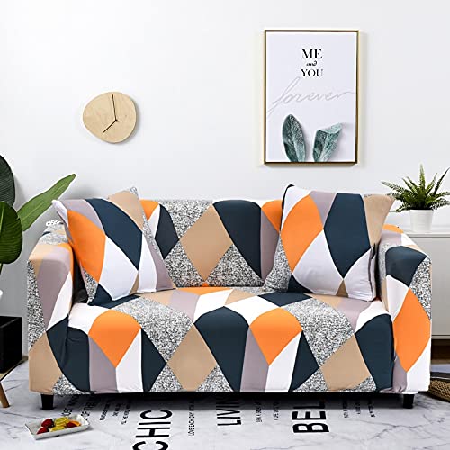 Funda protectora para sofá elástica de línea geométrica, funda protectora antideslizante para sofá todo incluido, funda protectora para sofá para mascotas, funda protectora para sofá A10 de 4 plazas