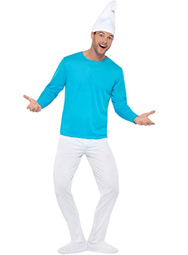 Funidelia | Disfraz de Pitufo Oficial para Hombre Talla XXL ▶ The Smurfs, Dibujos Animados, Enanito - Color: Azul - Licencia: 100% Oficial - Divertidos Disfraces y complementos