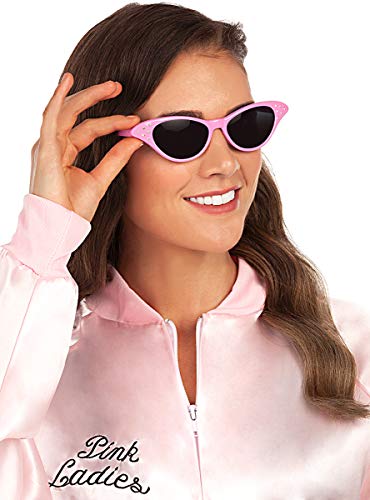 Funidelia | Gafas años 50 para Mujer ▶ Años 50: Rock & Roll, Sandy, Grease, Películas & Series - Color: Rosa, Accesorio para Disfraz - Divertidos Disfraces y complementos