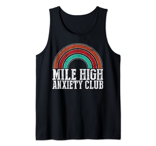 Funny Mile High Anxiety Club Sarcastic Flying Pilot Regalo Camiseta sin Mangas