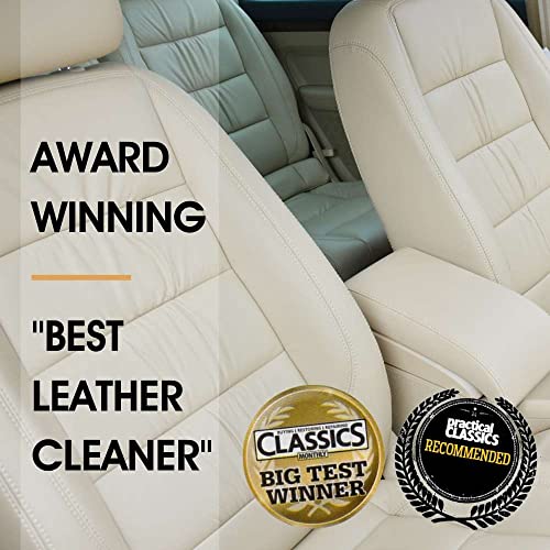 Furniture Clinic. Kit Completo para el Cuidado del Cuero | Limpiador de Cuero y Crema Protectora de Cuero para Sofás, Coches, Muebles | El Set para el Cuidado del Cuero incluye 500ml de Ultra Clean y 500ml de Acondicionador de Cuero y Esponjas