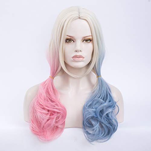 FVCENT 26 pulgadas de largo suelto rizado color mezclado mujeres cosplay peluca de carnaval (B)