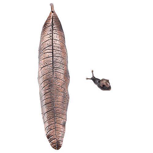 Fydun Juego de Soporte de Incienso de 2 Piezas - Quemador de Incienso en Forma de Hoja más Quemador en Forma de Caracol para decoración del hogar, Yoga y Sala de meditación, Cobre Rojo