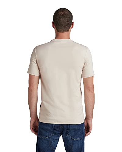 G-STAR RAW, hombres Camiseta Slim Base, Blanco (dk talc C723-A488), L