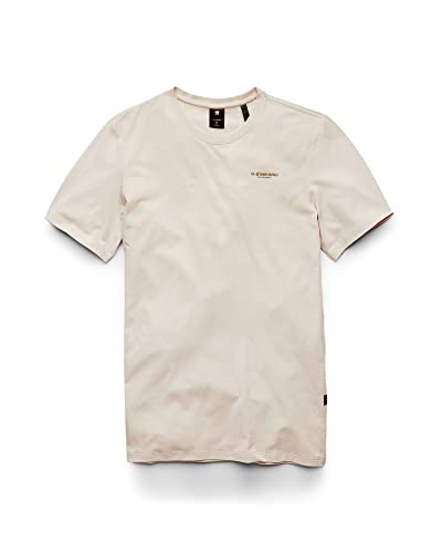 G-STAR RAW, hombres Camiseta Slim Base, Blanco (dk talc C723-A488), L
