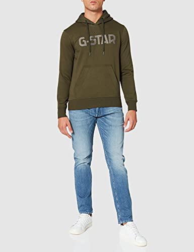 G-STAR RAW Sudadera con Capucha, Verde (Dk Bronze Green A971-6059), M para Hombre